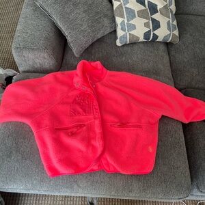 FREE PEOPLE Neon Pink Fleece Jacket